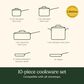 Cuisinart 10-Piece Nonstick Stainless Steel Cookware Set in Matte White, , large