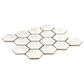 Dal-Tile Artefino Jewel Oyster 3" Pyramid Hexagon Apex on 11" x 12" Porcelain Mosaic Sheet, , large