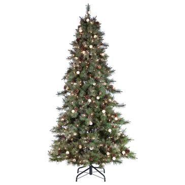 The Gerson Company 7.5" Pre-Lit Arcadia Fir Christmas Tree in Green, , large