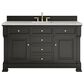 James Martin Vanities Brookfield 60" Single Bathroom Vanity in Black Onyx with 3 cm Eternal Jasmine Pearl Quartz Top, Rectangle Sink and FreePower Wireless Charger, , large