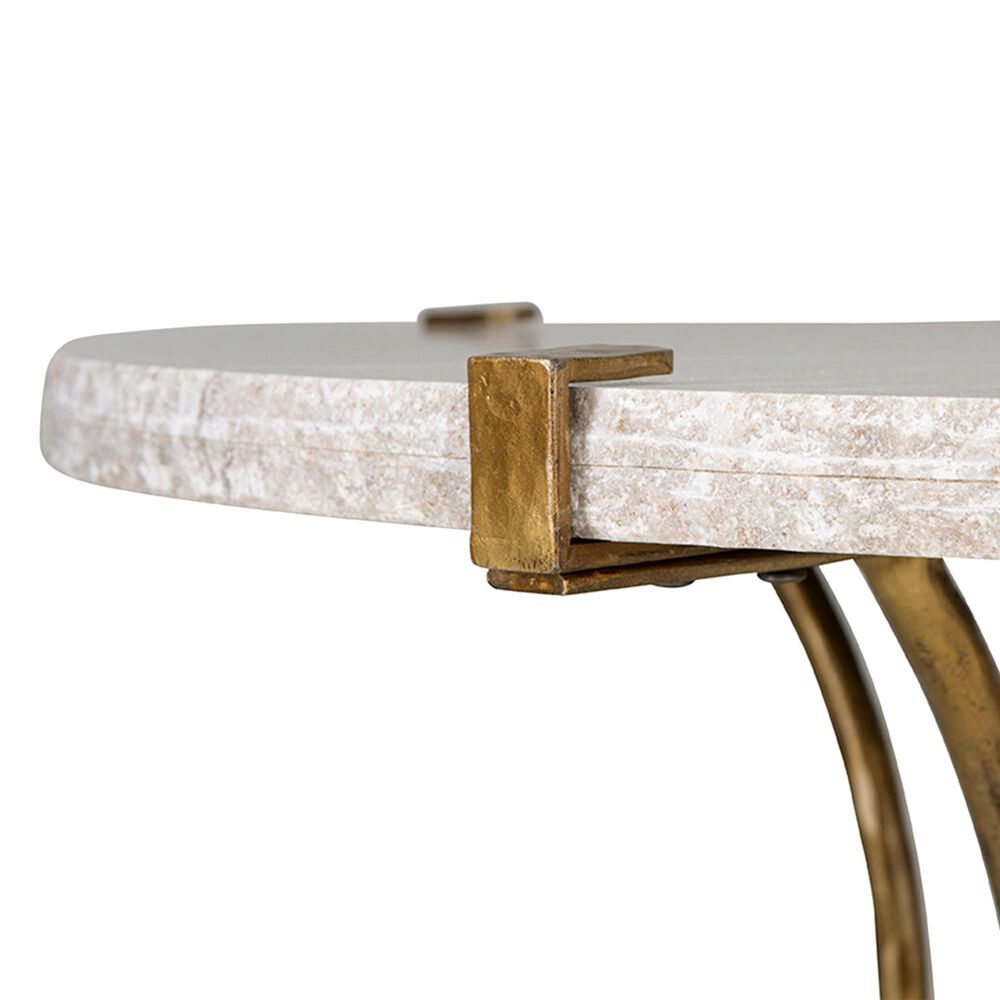 Timeless Designs Adelaide Round Coffee Table in Cream, Gray and Gold, , large