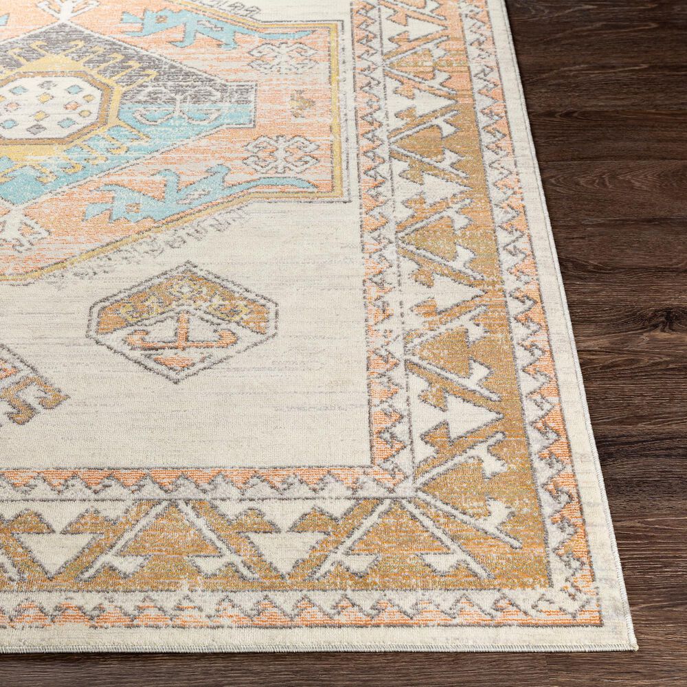 Surya Bodrum BDM-2313 7&#39;10&quot; x 10&#39; Ivory, Saffron, Gray, Aqua, Camel and Coral Area Rug, , large