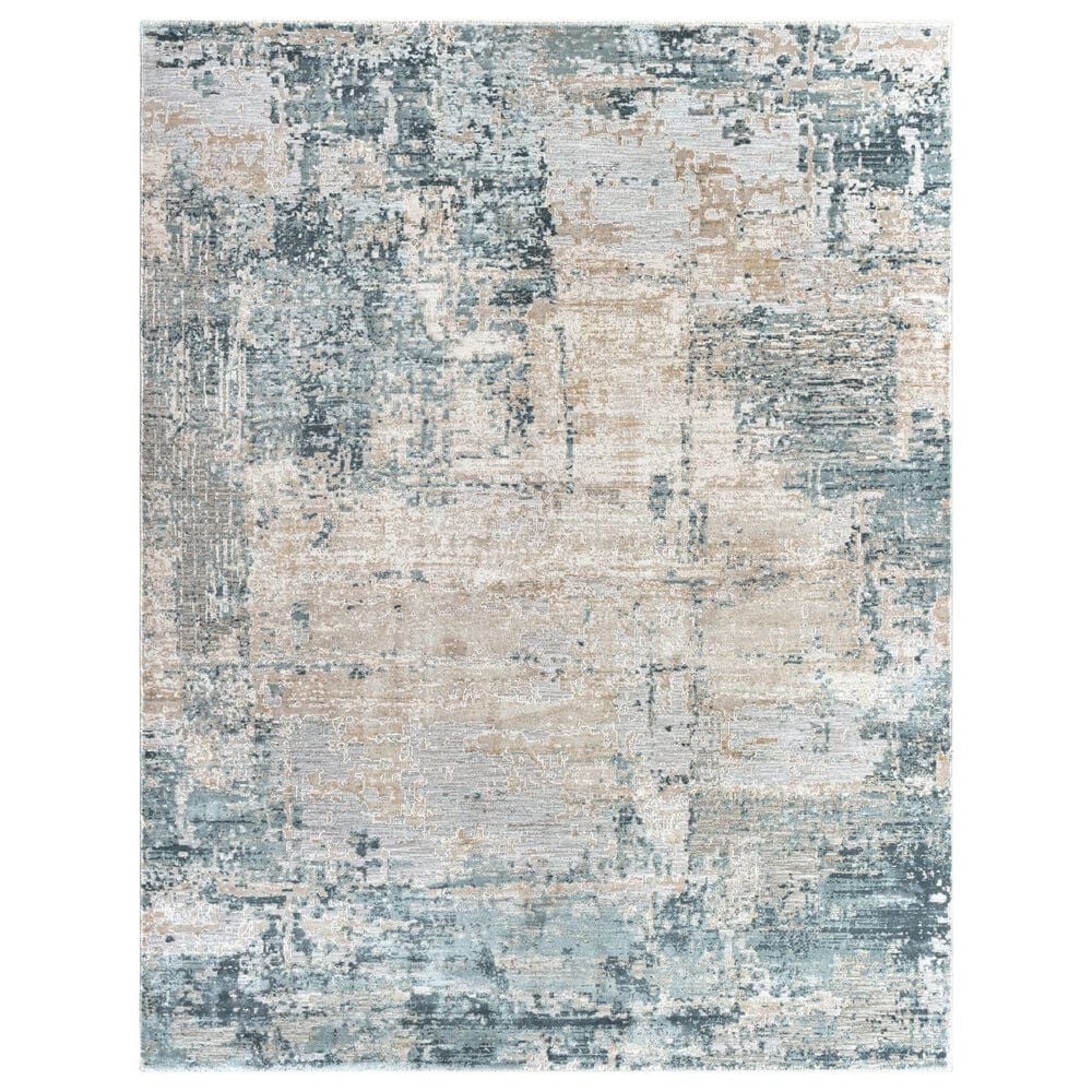 Surya Brunswick 12" x 15" Dusty Sage, Light Gray, Olive, Pale Blue, Taupe, Teal and Navy Area Rug, , large