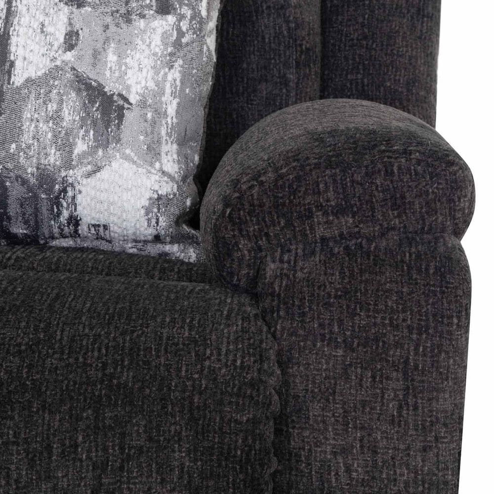 Moore Furniture Heston Manual Reclining Sofa with Drop Down Table in Frenzy Graphite, , large