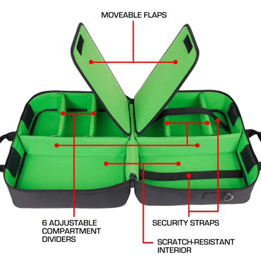 USA Gear S Series Console Case for Xbox Series S, Xbox X in Black and Green, , large
