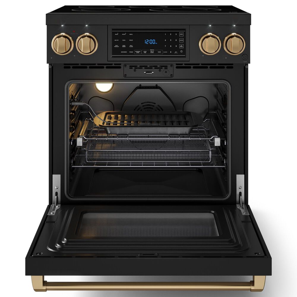 Thor Kitchen Gordon Ramsay 4.55 Cu. Ft. 30&quot; Professional Electric Range with Bronze Handle Kit in Black, , large