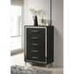 Coaster Lucia 5-Drawer Chest in Black and Chrome, , large