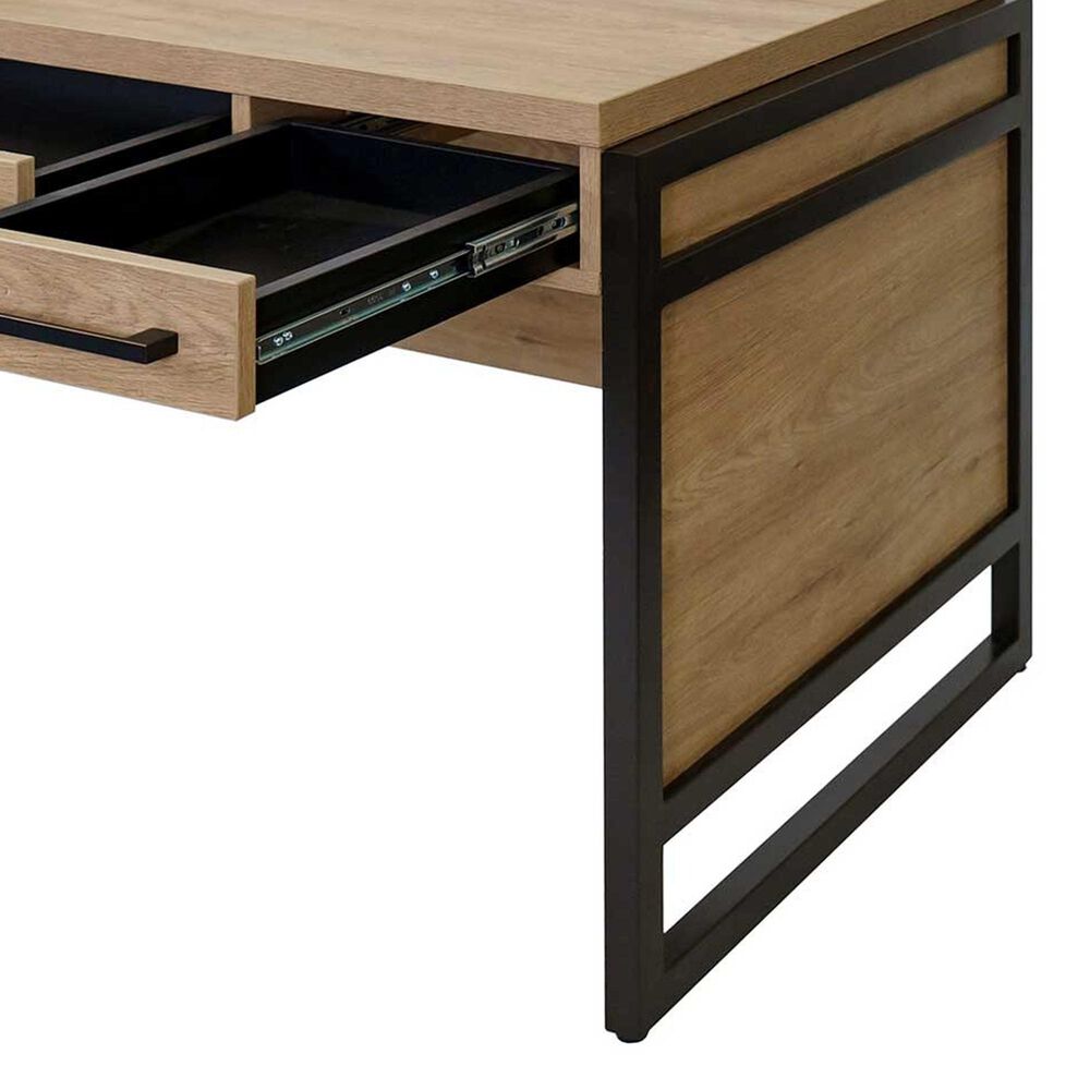 Wycliff Bay Mason 3-Drawer Writing Desk in Monarca and Dark Bronze, , large