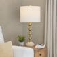 LumiSource Malibu Table Lamp with Off-White Shade in Gold (Set of 2), , large
