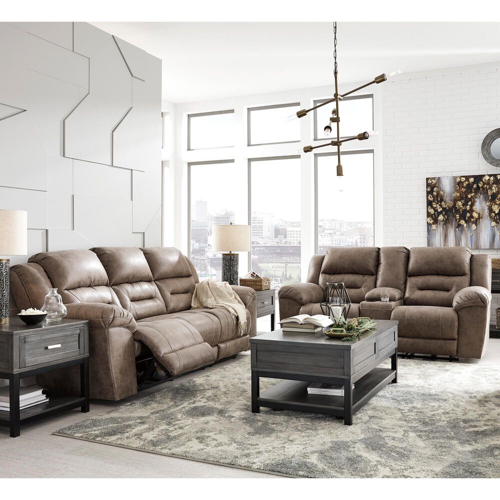 Ashley Stoneland Power Double Reclining Loveseat with Console in Fossil, , large
