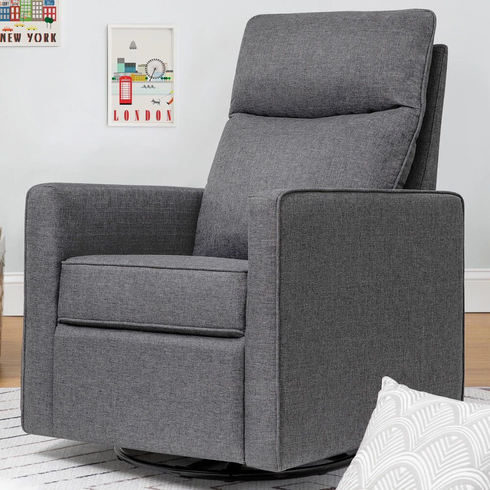 New Haus Gabby Pillowback Swivel Glider in Shadow Grey, , large