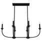 Hunter Southcrest 6-Light Linear Chandelier in Flat Matte Black, , large