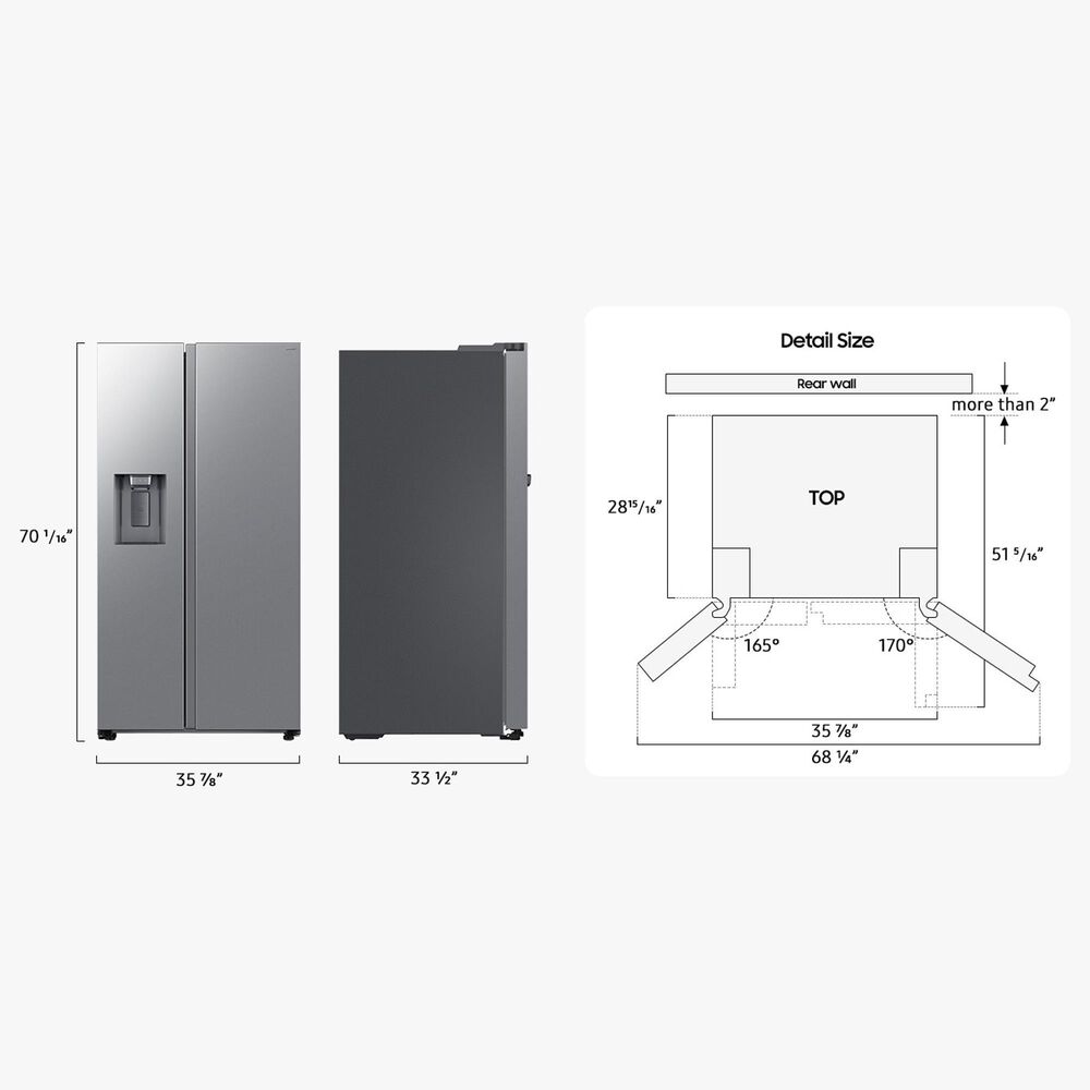 Samsung Bespoke AI 27 Cu. Ft. Side-by-Side Refrigerator with Sphere Ice and External Water and Ice Dispenser in Fingerprint Resistant Stainless Steel, , large