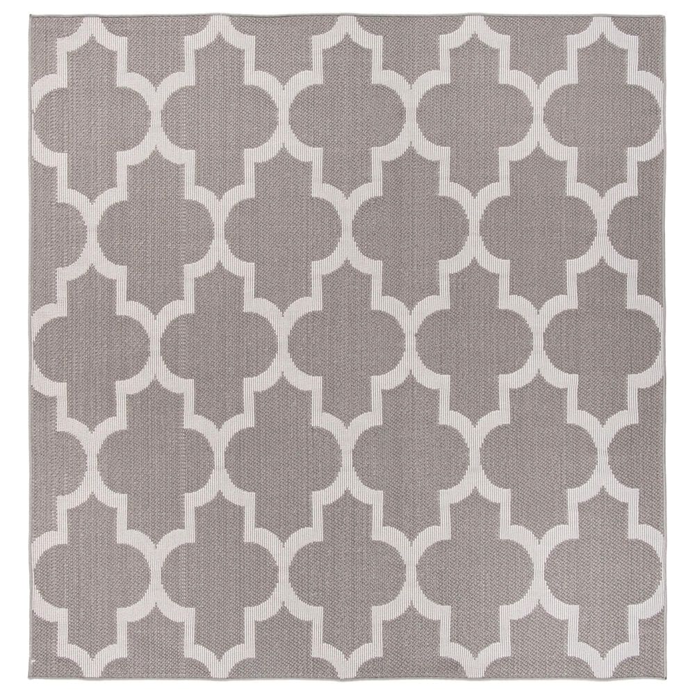 Safavieh Bermuda BMU804F 6"7" Square Grey and Ivory Indoor/Outdoor Area Performance Rug, , large