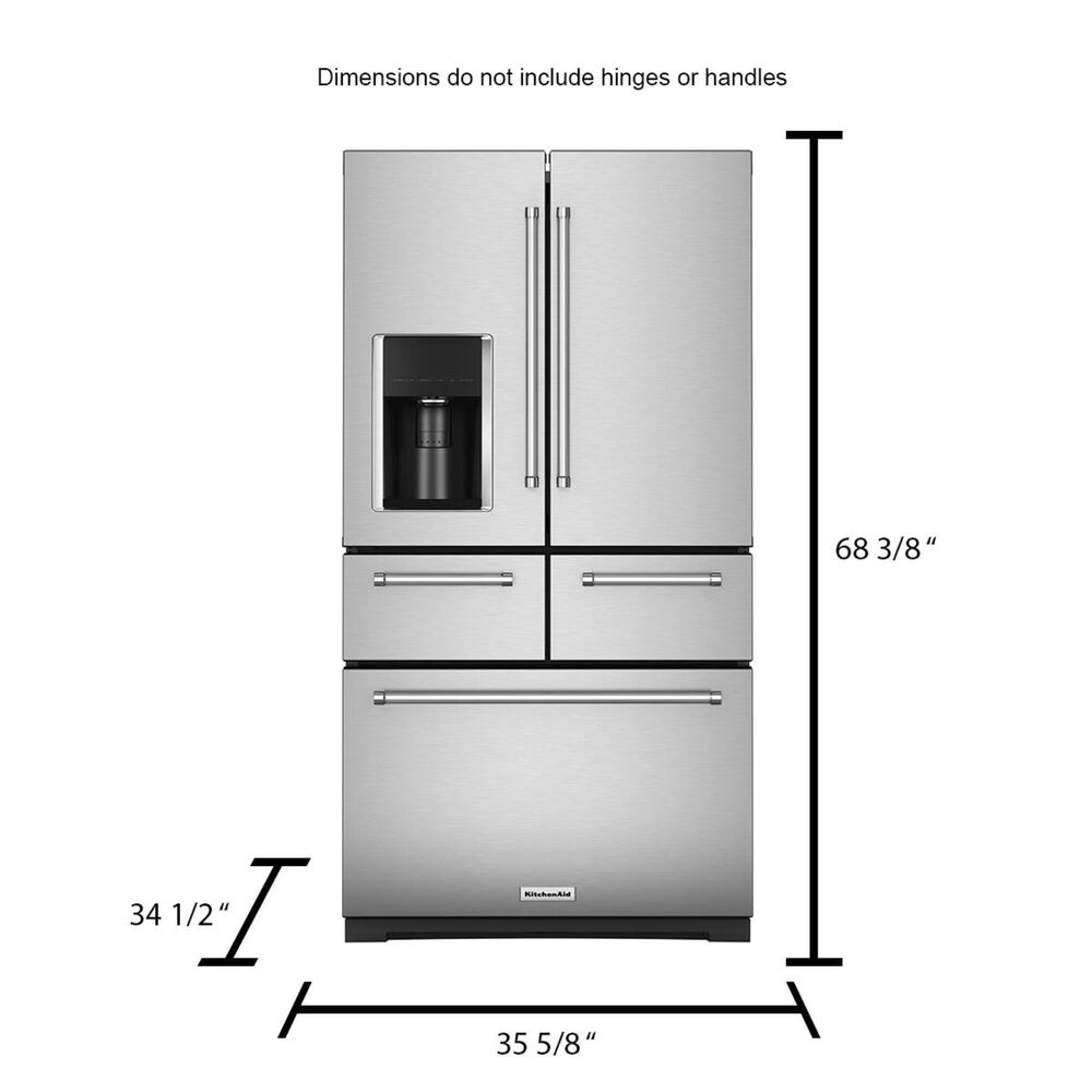 KitchenAid 25.8 Cu. Ft. 5-Door French Door Refrigerator Black Stainless  Steel KRMF706EBS - Best Buy