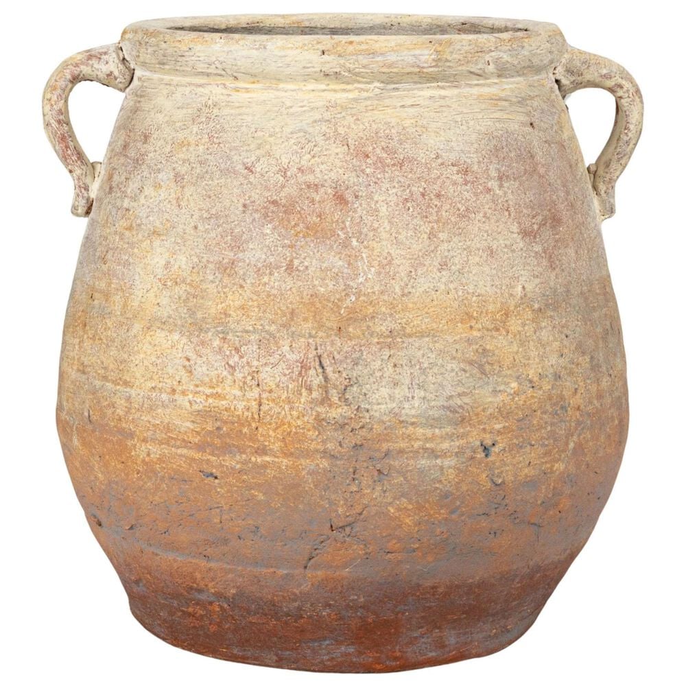Creative Coop Whitewashed Terra-Cotta Urn in Beige, , large