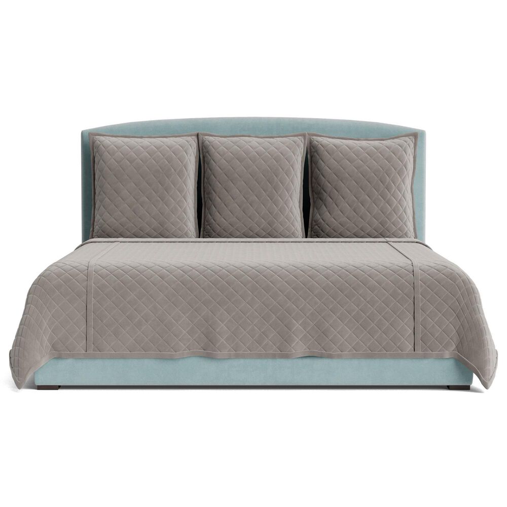 Ann Gish 4-Piece King Velvet Coverlet Set in Grey, , large