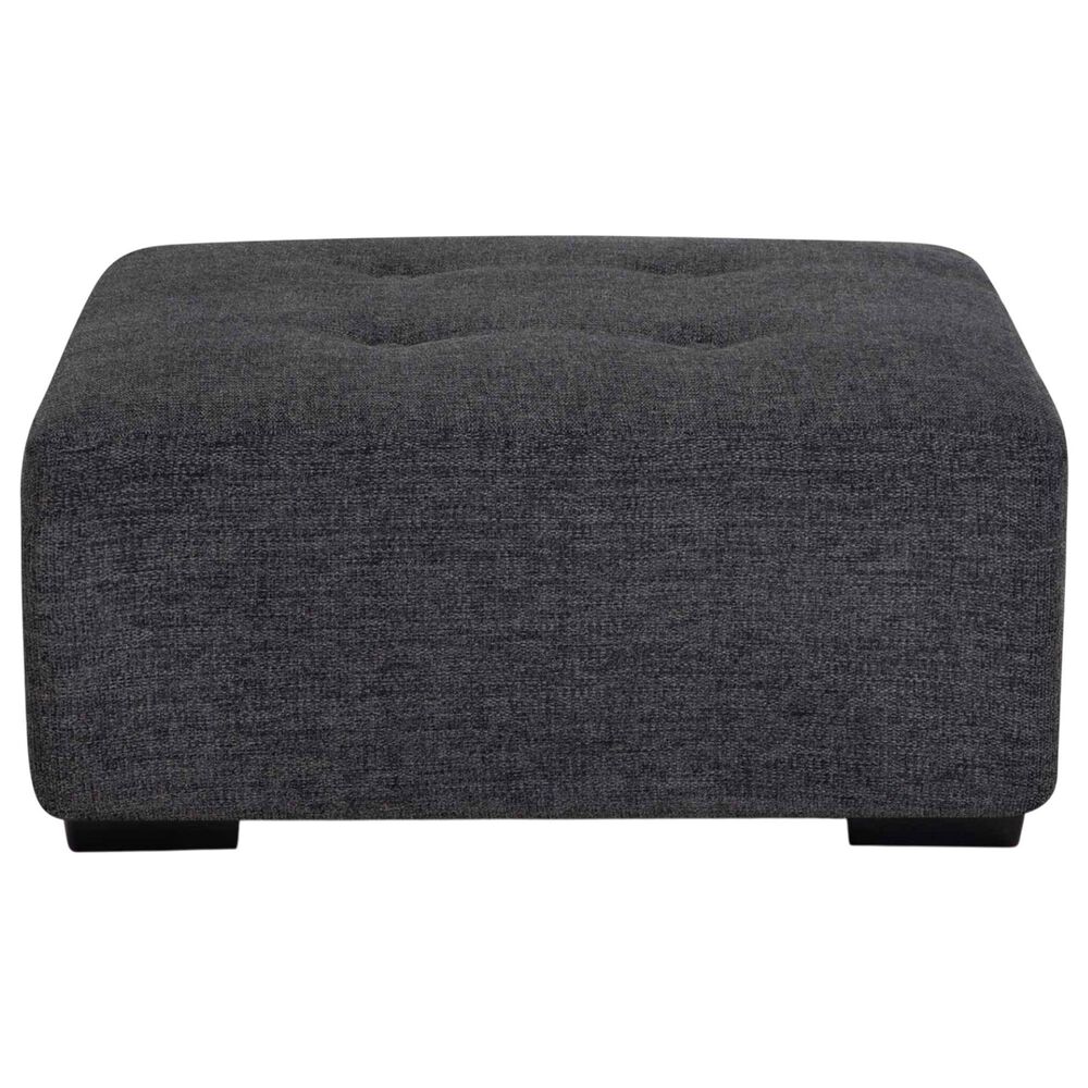 Moore Furniture Collins Square Ottoman with Button Tufts in Mandy Slate, , large