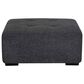 Moore Furniture Collins Square Ottoman with Button Tufts in Mandy Slate, , large