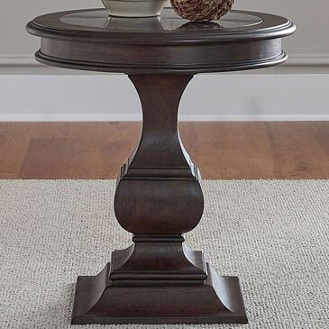 Belle Furnishings Provence Park Round End Table in Chateau Brown, , large