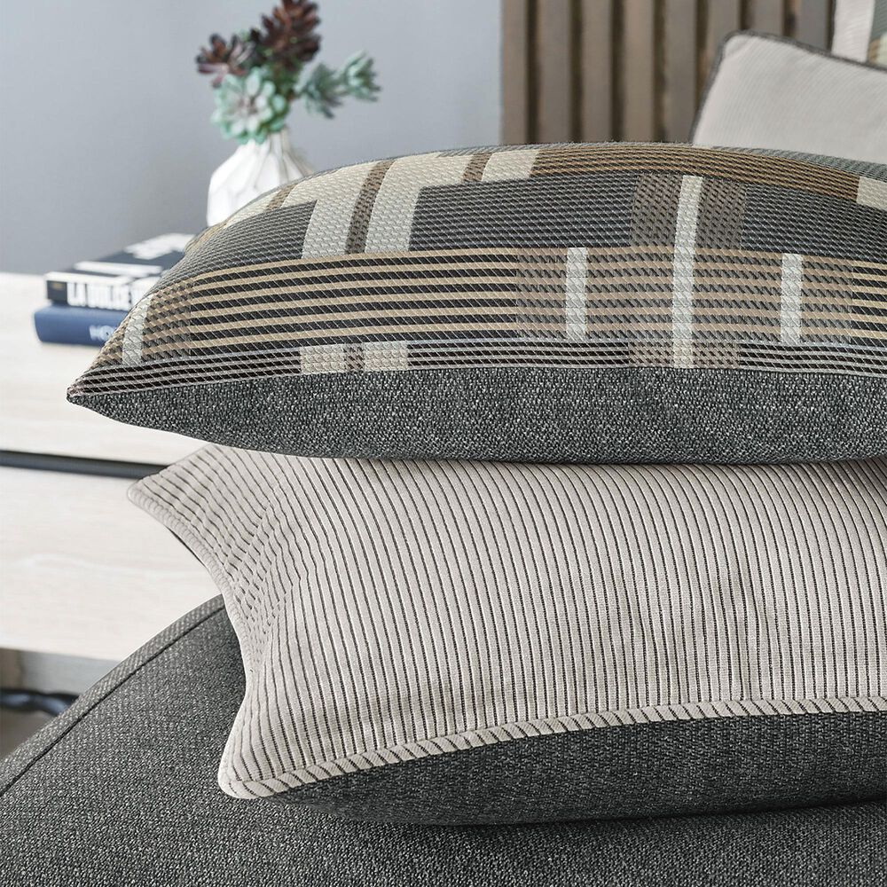 Eastern Accents Enoch 21&quot; x 37&quot; King Pillow Sham in Grigio Smoke and Elio Charcoal, , large