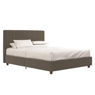DHP Full Upholstered Bed in Light Gray, , large