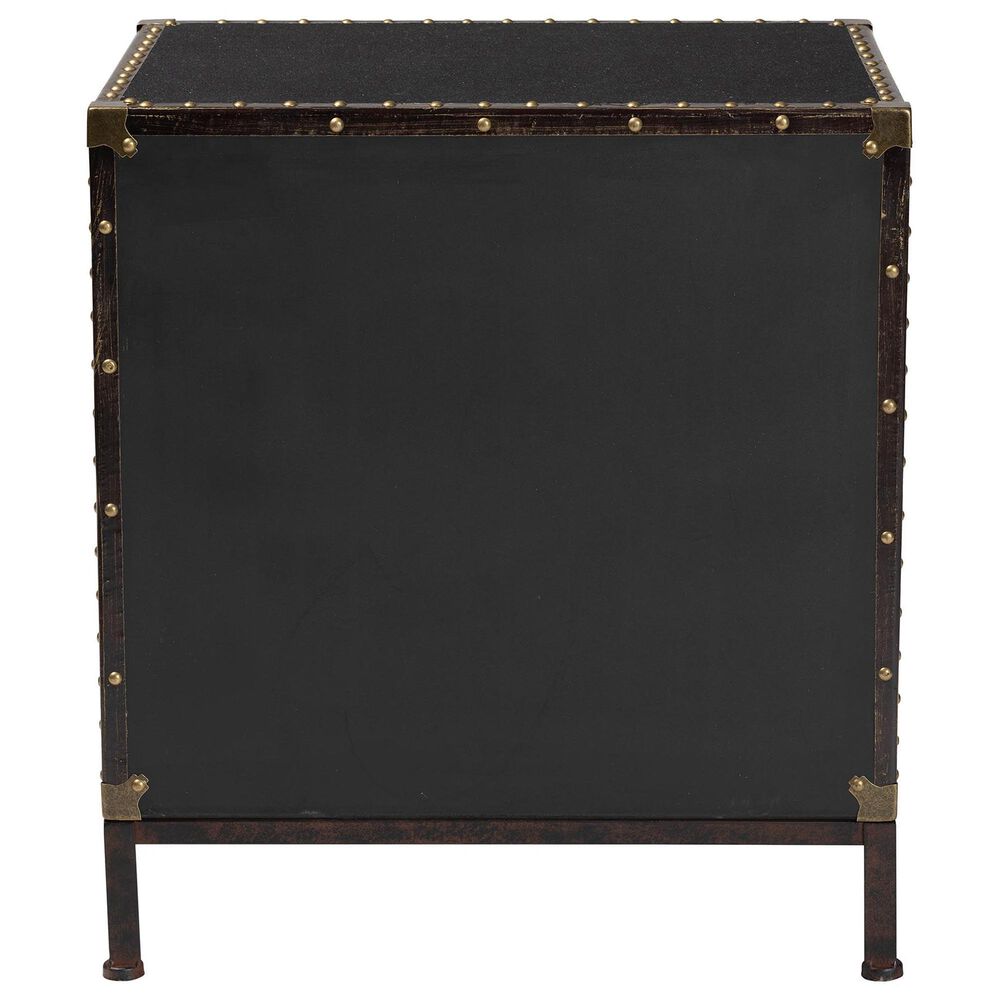 Baxton Studio Laura 2-Drawer End Table in Black, , large