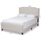 Baxton Studio Marion Full Panel Bed with Beige Upholstered in Black, , large