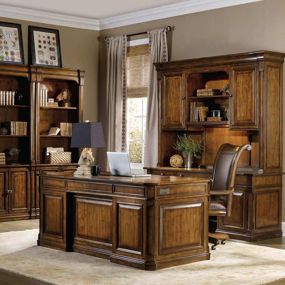 Hooker Furniture Tynecastle Executive Desk in Warm Chestnut, , large