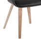 LumiSource Curvo Arm Chair with Black Faux Leather Cushion in Whitewashed Wood (Set of 2), , large