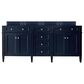 James Martin Vanities Brittany 72" Double Bathroom Vanity in Victory Blue with 3 cm Victorian Silver Quartz Top and Rectangular Sinks, , large