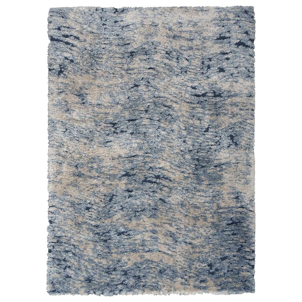Nourison Dreamy Shag Abstract 4" x 6" Light Blue Area Rug, , large