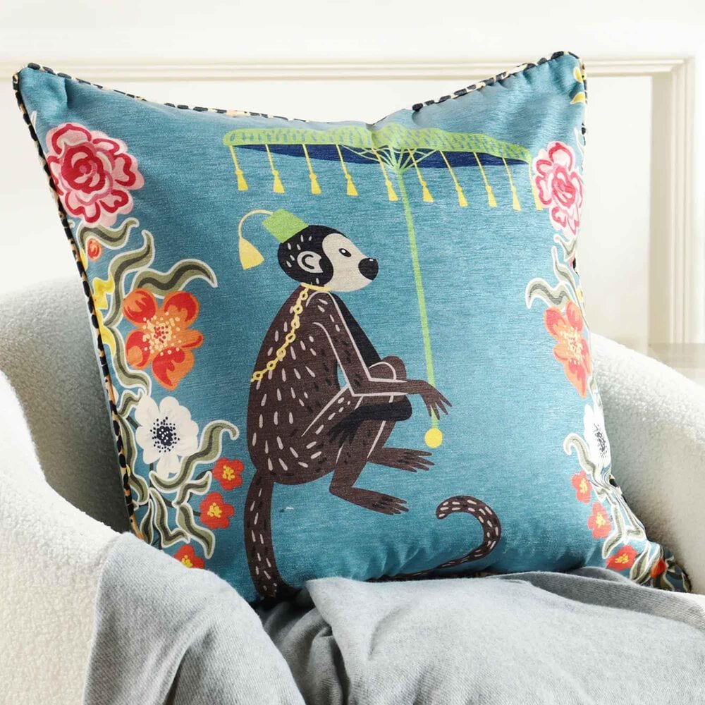 Flair Industries 24&quot; Square Throw Pillow in Blue, , large