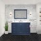 Lexora Home Dukes 48" Single Bathroom Vanity in Navy Blue with 2 cm White Quartz Top and Rectangular Sink, , large