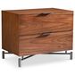 Bernhardt Brasea 32" 2 Drawer Nightstand in Lume and Tungsten with AC and USB Ports, , large