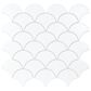Emser Impact White 3" x 3" Scalloped on 11" x 12" Porcelain Mosaic Sheet, , large