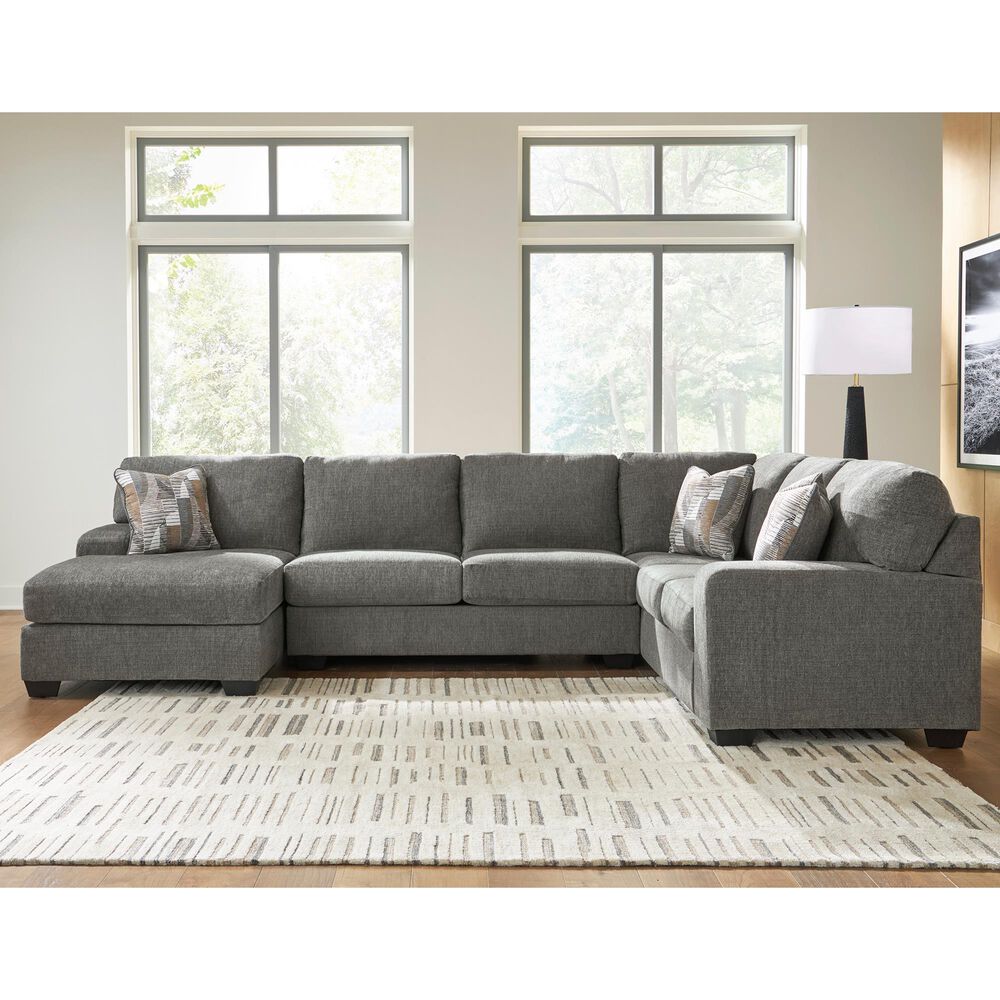 Ashley Clarington 3-Piece Sleeper Left Facing Sectional with Chaise in Greystone, , large