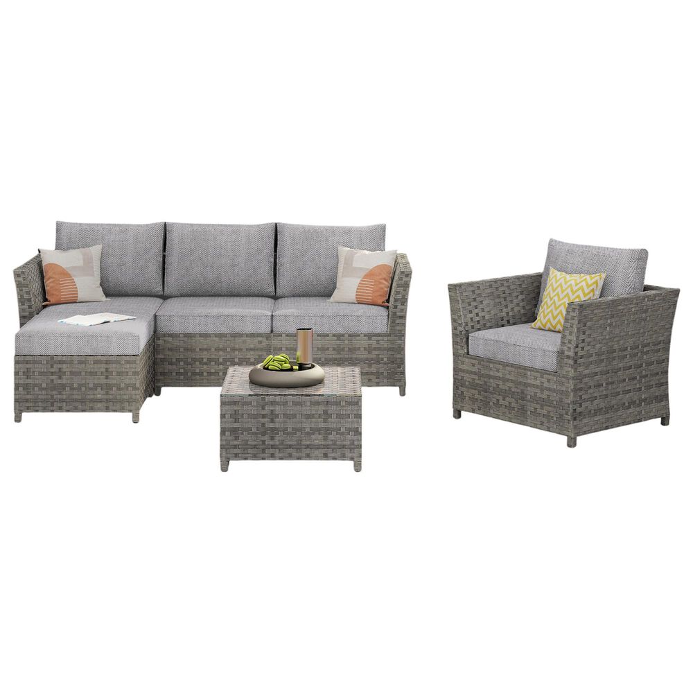 HOMLUX 6-Piece Patio Conversation Set in Dark Gray, , large