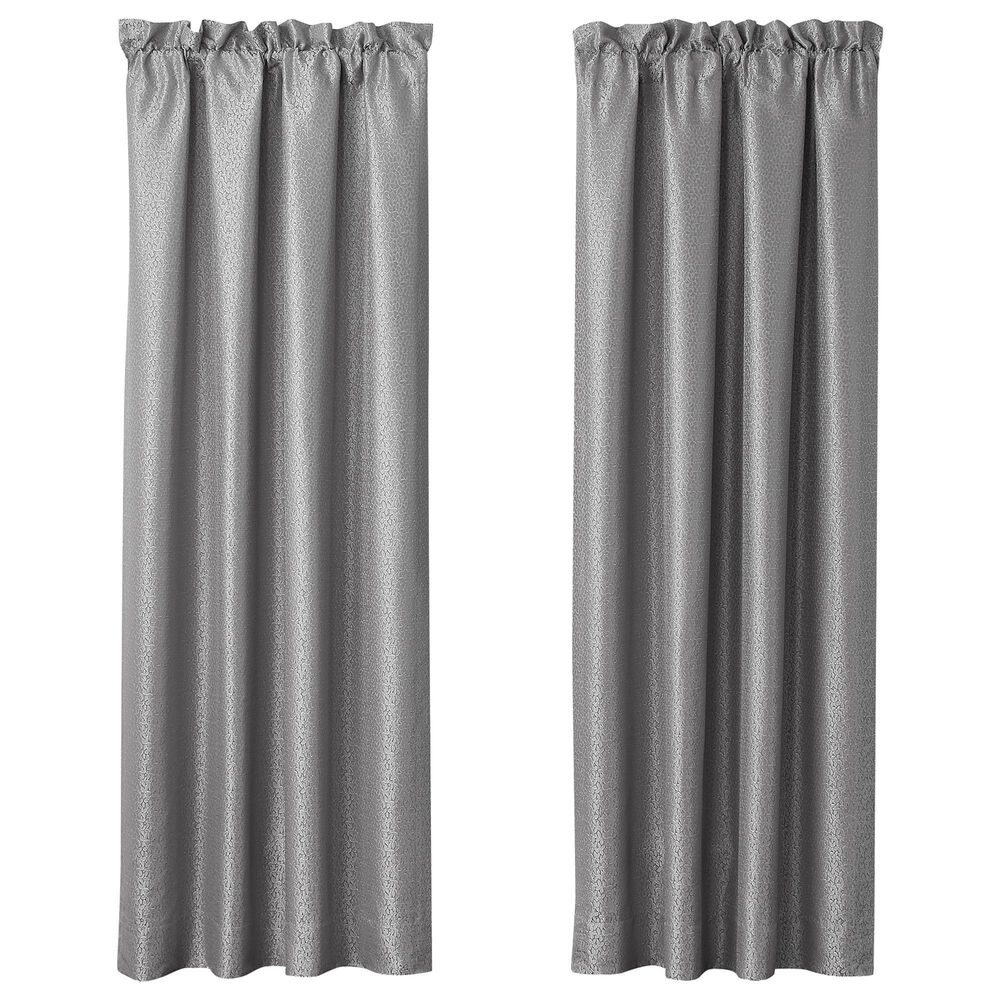 BCP Home Waterford Belissa Curtain Panel in Grey and Ivory (Set of 2), , large