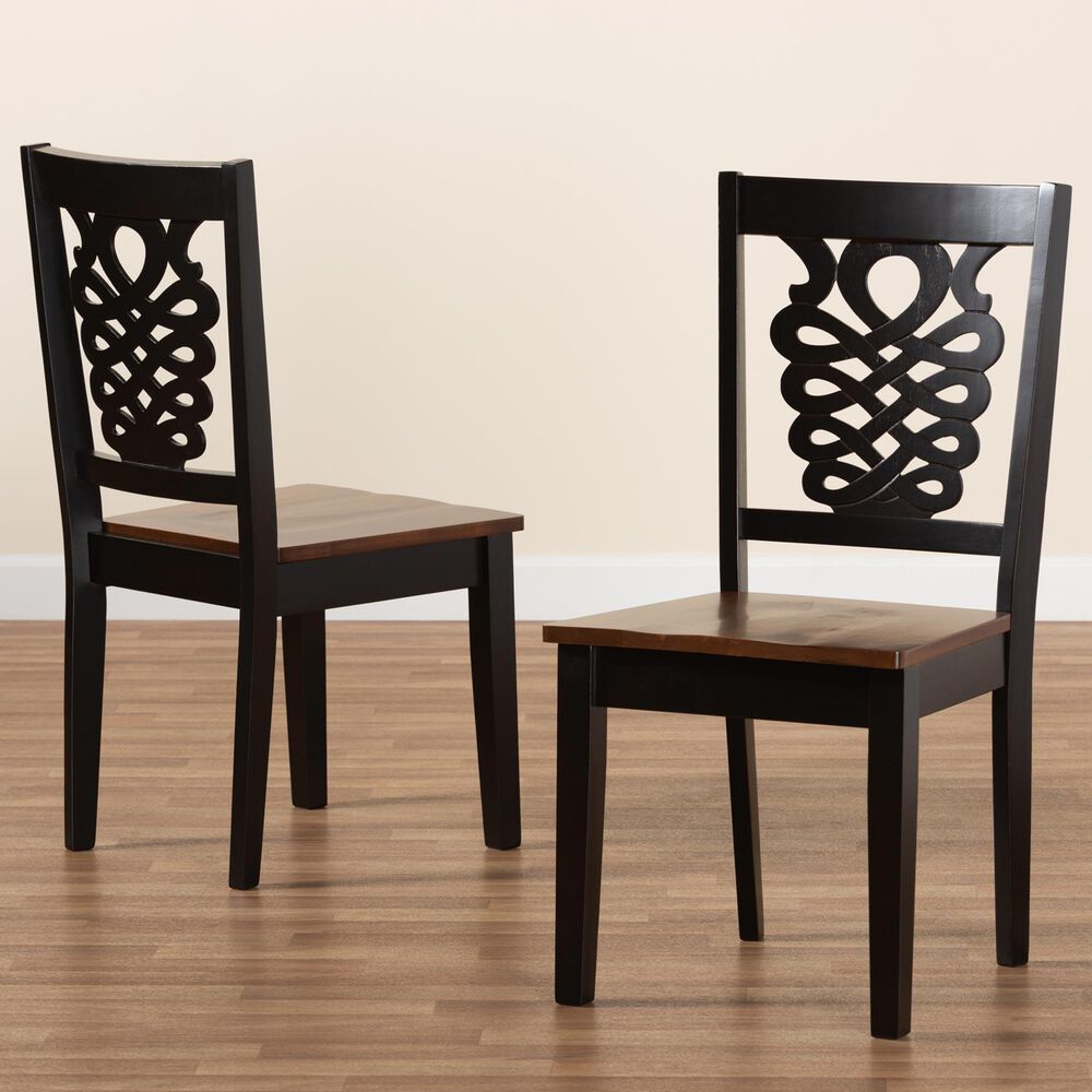 Baxton Studio Gervais Side Chair in Dark Brown and Walnut Brown (Set of 2), , large