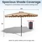 HOMLUX 10" Patio Umbrella with Lights in Khaki, , large
