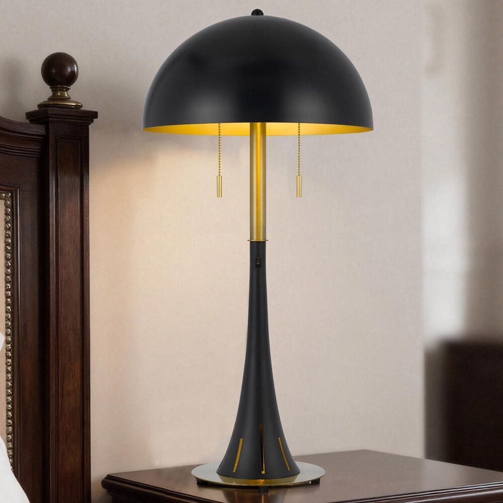 Cal Lighting Orbit Noir Desk Lamp in Dark Bronze and Antique Brass, , large
