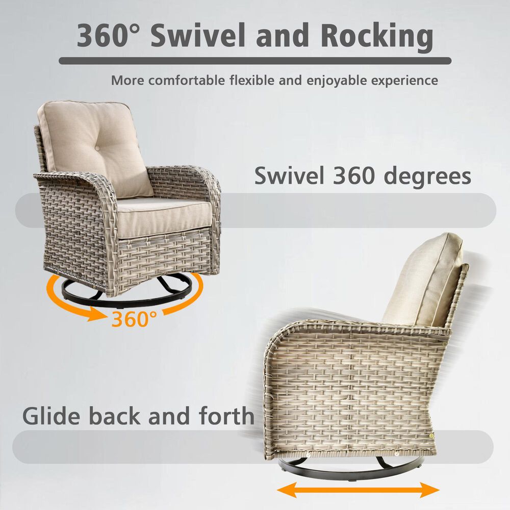 HOMLUX 9-Piece Modular Patio Conversation Set in Beige, , large