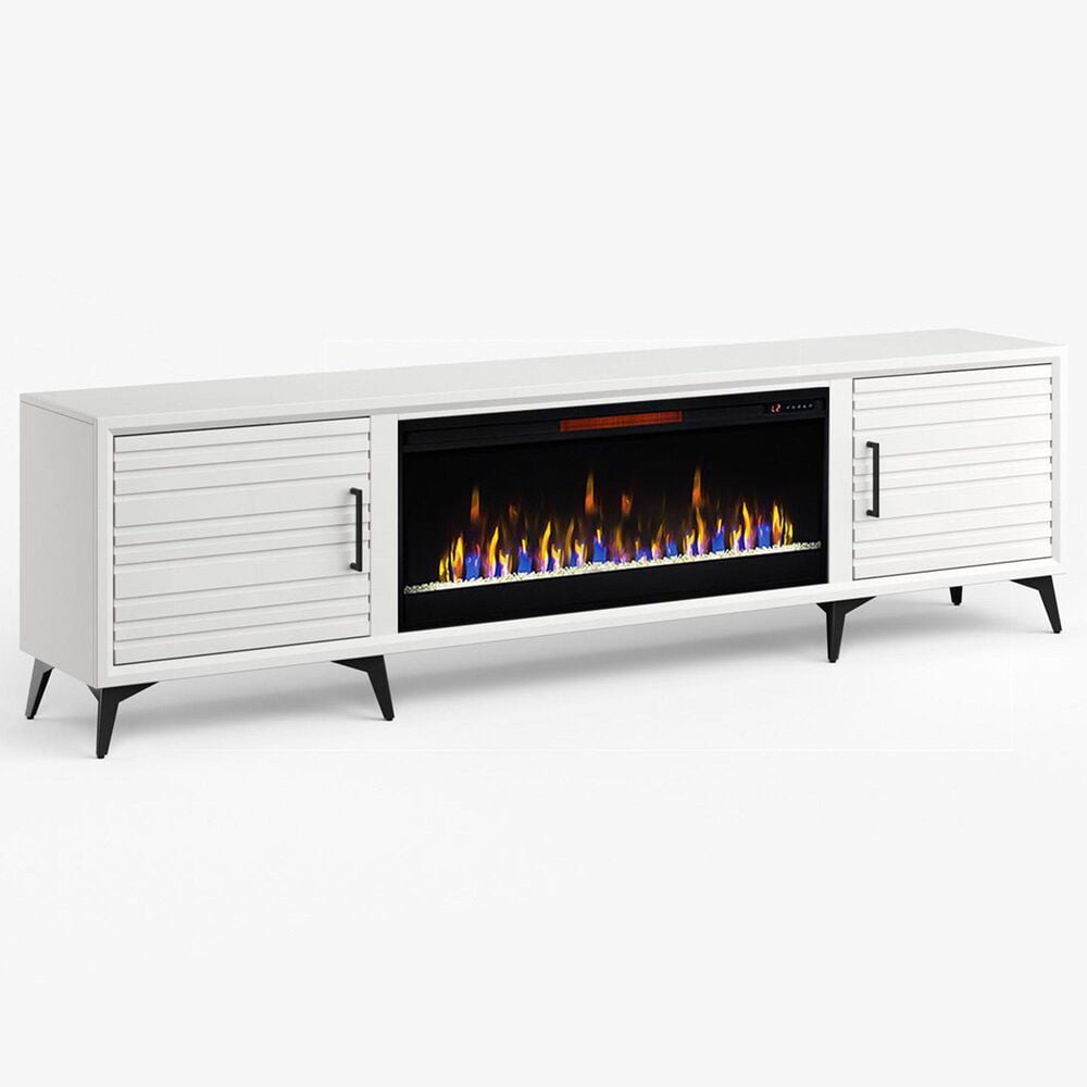 Endress International Malibu 95" Fireplace TV Stand in White, , large