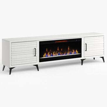 Endress International Malibu 95" Fireplace TV Stand in White, , large