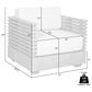 Armen Living Vivid Outdoor Patio Arm Chair in Light Gray, , large