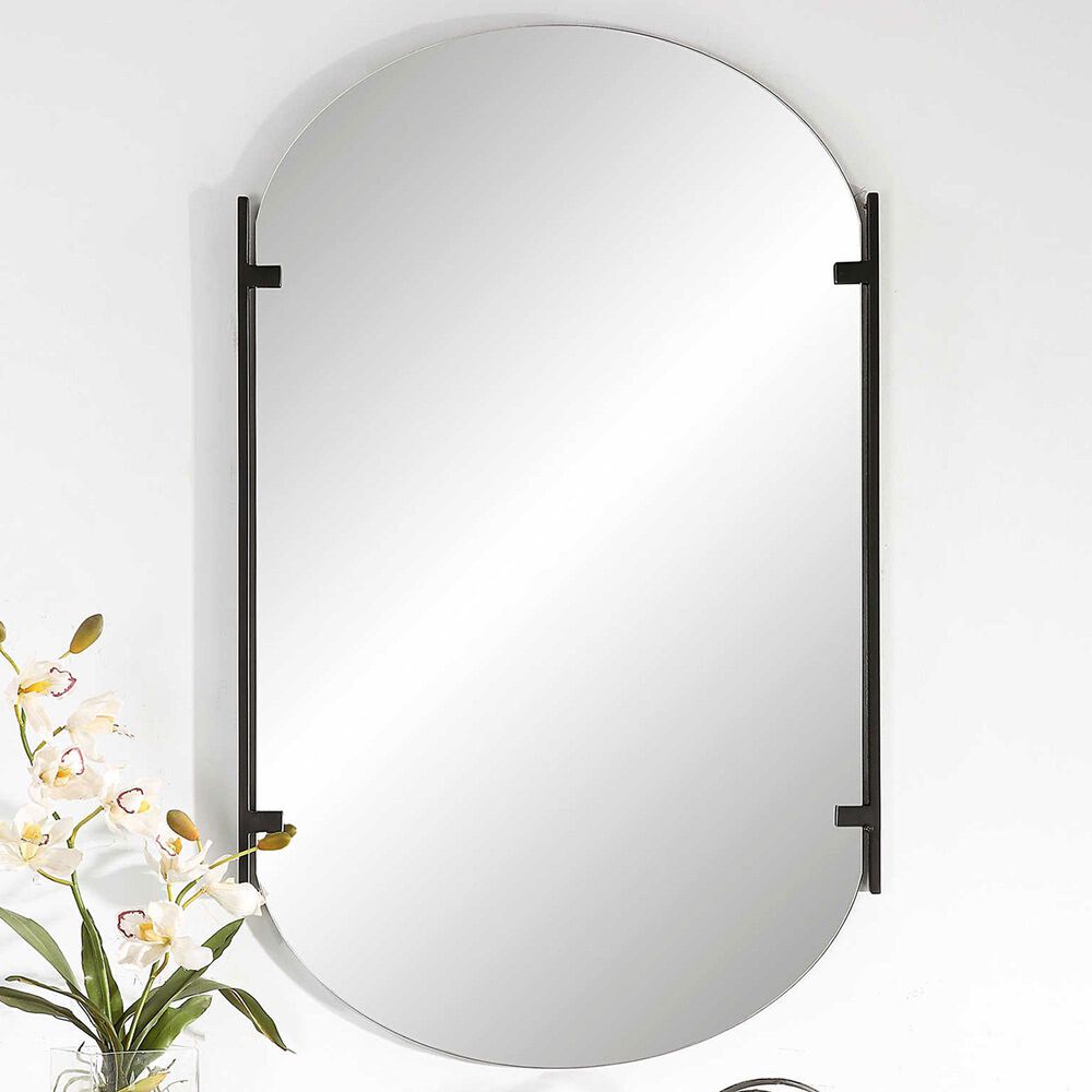 Salt &amp; Light Bracket Wall Mirror in Black, , large