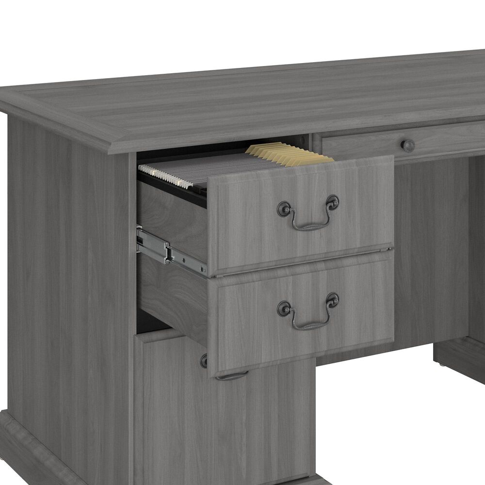 Bush Saratoga Executive Desk in Modern Gray Nebraska Furniture Mart
