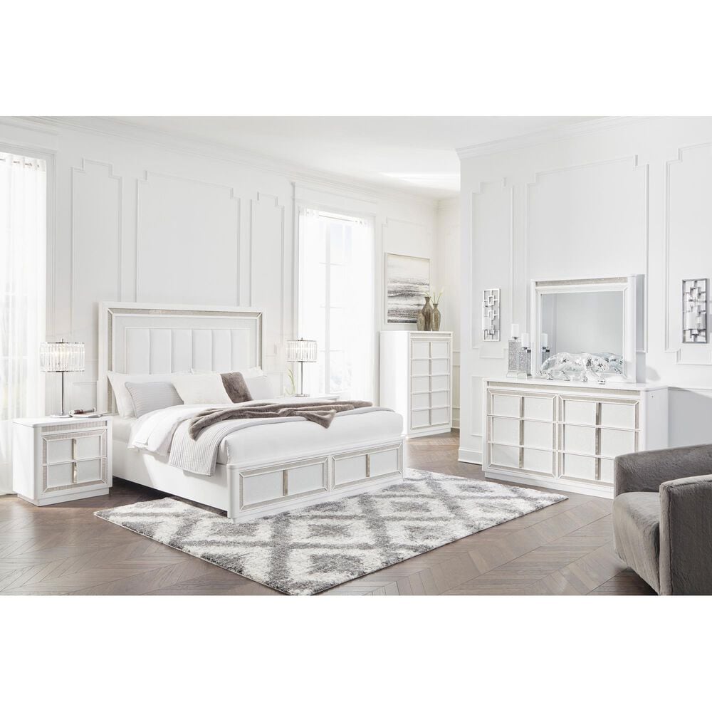 Ashley Chalanna King Upholstered Storage Bed  in White, , large