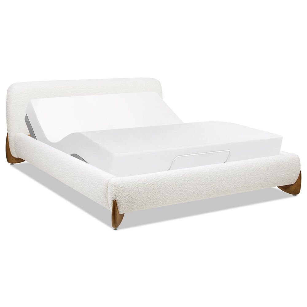 Jennifer Taylor Home Alpine Puffy Modern Queen Platform Bed in Ivory White, , large